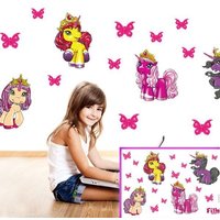 Wandtattoo-Set Filly Unicorn 19tlg., Einhorn-Wanddeko für Mädchen von Alenio