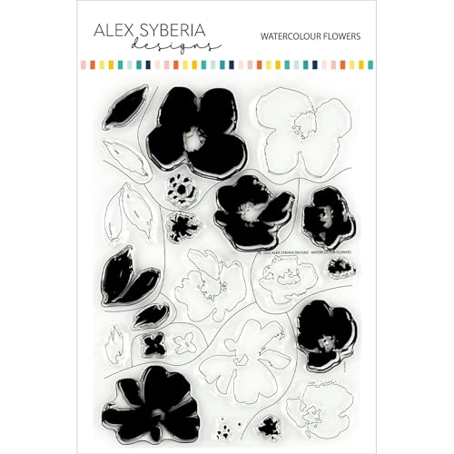 Alex Syberia Designs - Aquarell-Blumen-Stempel-Set von Alex Syberia Designs