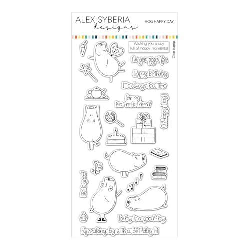 Alex Syberia Designs - Stempel-Set mit Schweine-Motiv Happy Day von Alex Syberia Designs