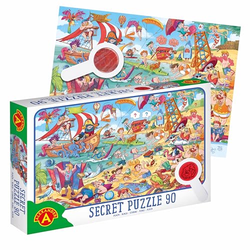 A ALEXANDER - Puzzle 90 Teile - Puzzle ab 4 Jahren - Beobachtungs-Puzzle mit Lupe - Puzzle-Detektivspiel für Kinder - Motiv von A ALEXANDER