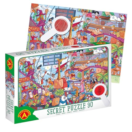 A ALEXANDER - Puzzle 90 Teile - Puzzle ab 4 Jahren - Beobachtungs-Puzzle mit Lupe - Puzzle-Detektivspiel für Kinder - Motiv von A ALEXANDER