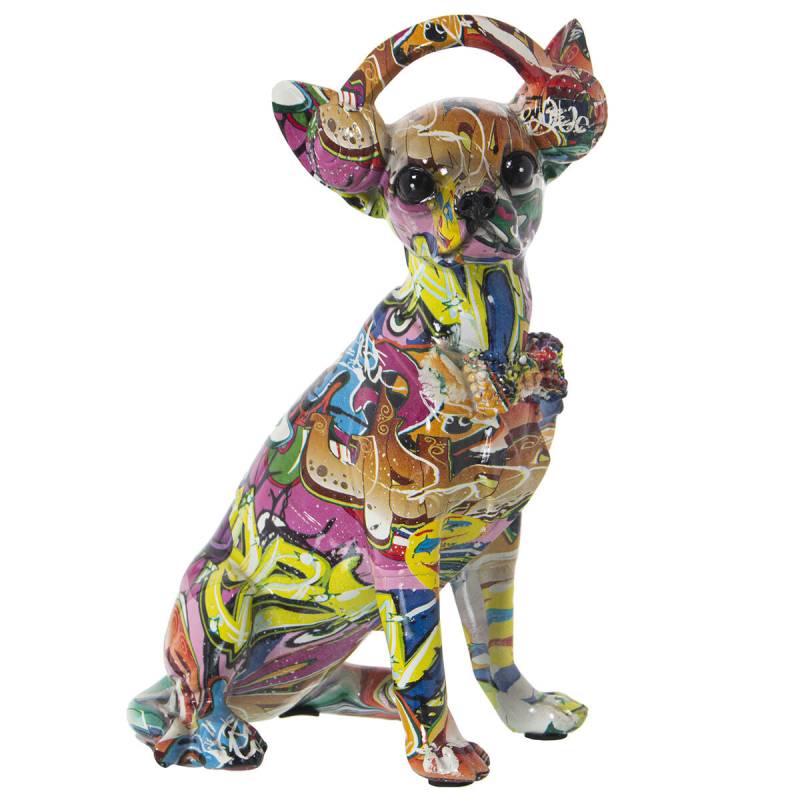 Deko-Figur Alexandra House Living Bunt Kunststoff Hund Kopfhörer 14 x 26 x 19 cm von Alexandra House Living