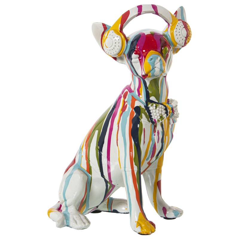 Deko-Figur Alexandra House Living Bunt Kunststoff Hund Kopfhörer Farbe 14 x 26 x 19 cm von Alexandra House Living