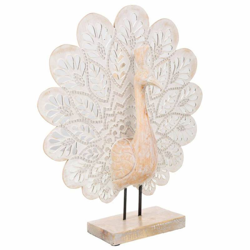 Deko-Figur Alexandra House Living natürlich Glas Holz MDF Pfau 53 x 12 x 46 cm von Alexandra House Living