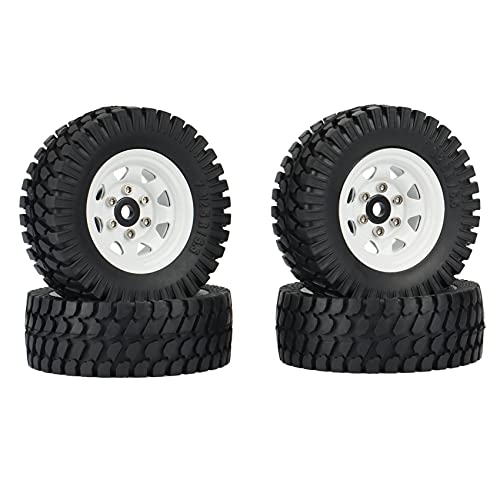 Aliaga 4 StüCke 1,55 Metall Perlenverschluss Felge Reifen Set für 1/10 RC Crawler Auto Axial Jr 90069 D90 CC01 LC70,1 von Aliaga