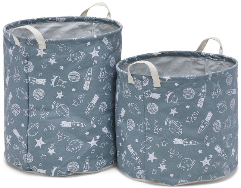 Alice &  Fox Aufbewahrungskorb 2er-Pack Space, Grey/white von Alice & Fox