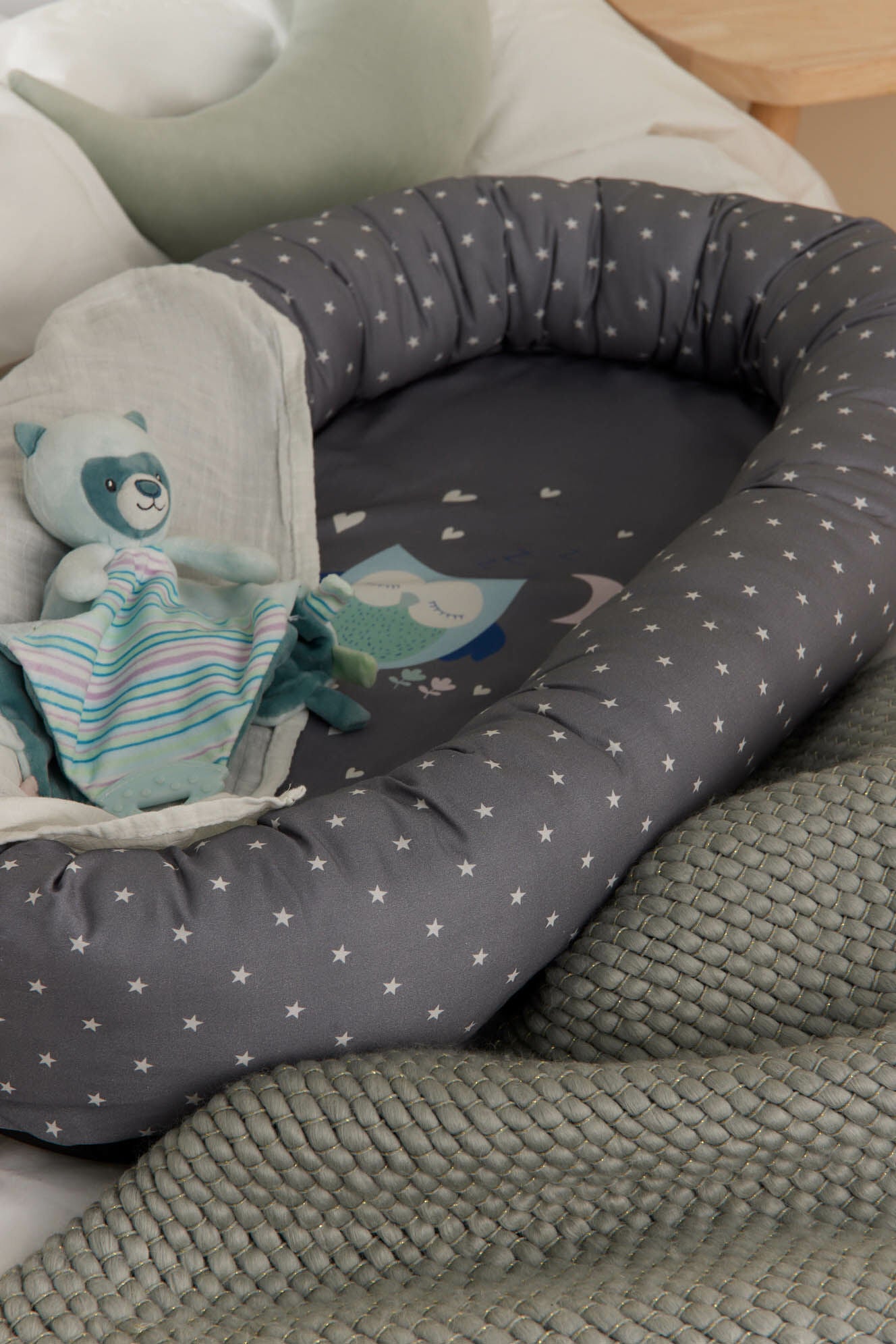 Alice &  Fox Babynest Eule, Grau von Alice & Fox