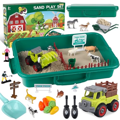 Aliex Magischer Spielsand Set, Indoor Strand Schule Kreatives Sandspiel, Bauernhof Rollenspiel Koffer - mit 1000 g Magic Play Sand und viel Zubehör, Spielzeug Geschenk für Kinder 3 4 5 6 7 8 Jahre Aliex Magischer Spielsand Set, Indoor Strand Schule Kreatives Sandspiel, Bauernhof Rollenspiel Koffer - mit 1000 g Magic Play Sand und viel Zubehör, Spielzeug Geschenk für Kinder 3 4 5 6 7 8 Jahre von Aliex