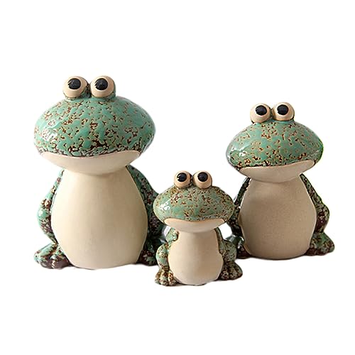 Alipis 1 Frosch Dekorative Ornamente Riesiges Kuscheltier Ausgestopft Zwerge Frosch Bank Dekoration Solar-froschlicht Plüsch Froschfigur Miniatur Deckel Grips Green Keramik von Alipis