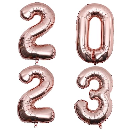 Alipis 1 Satz 2023 Aluminiumfolienballon Folienballon Für Silvesterparty Ballons Für Das Neue Jahr Neujahrsballons 2023 Silvester Dekorationen 2023 Neujahrsballons Babyballons Rose Gold von Alipis