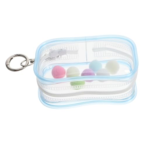 Alipis 1 Satz Babytasche Minifiguren-Präsentationstasche tragbarer Reißverschluss Display-Box Puppen Aufbewahrung -Sammelkoffer Schlüsselanhänger-Anhänger Plüsch Blue von Alipis