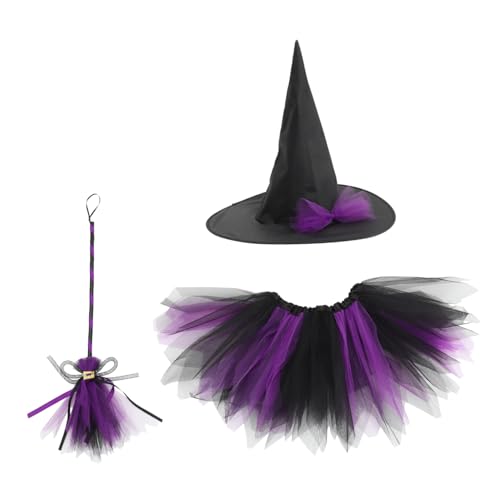 Alipis Hexenkostüm Halloween Damen Set Dress up Rock Besen Hut Jungen Und Mädchen von Alipis