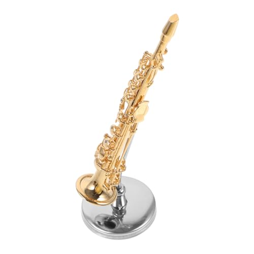 Alipis 1 Satz Instrumentenmodell aus Metall Saxophon Dekoration Miniaturinstrumentenmodell Dekoratives Instrumentenmodell Saxophon Puppenhaus-Saxophon simulierte Saxophonverzierung Golden von Alipis