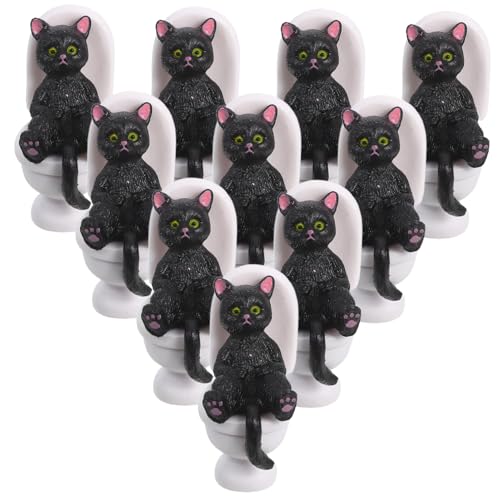 Alipis 10 Stück Teiliges Schwarze Mini-katzenfiguren Toiletten-Dekoration Puppenhaus Zubehör Landschaftsgarten Ornamente Kompakte Haushaltsmodelle für Schreibtisch und Bad Alipis 10 Stück Teiliges Schwarze Mini-katzenfiguren Toiletten-Dekoration Puppenhaus Zubehör Landschaftsgarten Ornamente Kompakte Haushaltsmodelle für Schreibtisch und Bad von Alipis