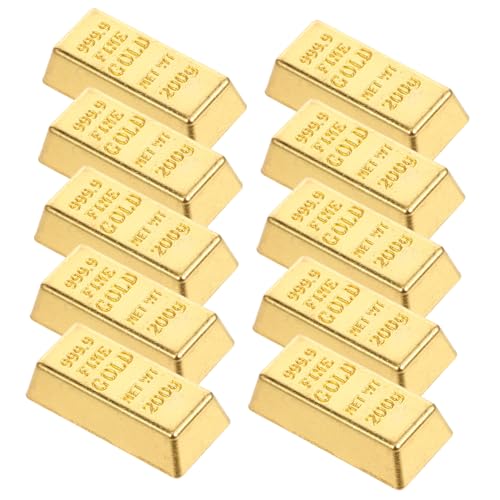 Alipis 10pcs Mini Simulation Gold Bars Modelle Miniatur Miniatur Puppenhaus Requisiten Für Mini von Alipis