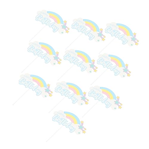 Alipis 10st Wolke Regenbogenkarte Kuchenzubehör Für Geburtstagsfeiern Geburtstagskuchen Topper Ornamente Kuchendekoration Zum Geburtstag Regenbogenstern-kucheneinsätze Blue Papier von Alipis