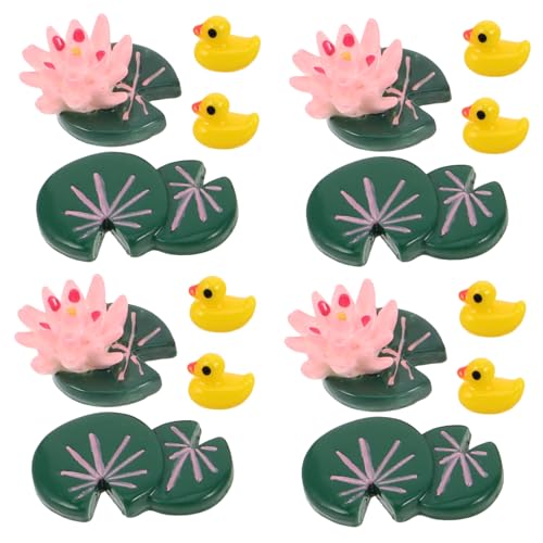 Alipis 16 Stück Mikro Landschafts Harz Ornamente Mini Ornamente Mini Enten Miniatur Lotus Winzige Tiere Aus Harz Garten Miniatur Winzige Lotus Figuren Mini Harz Tiere Winzige von Alipis