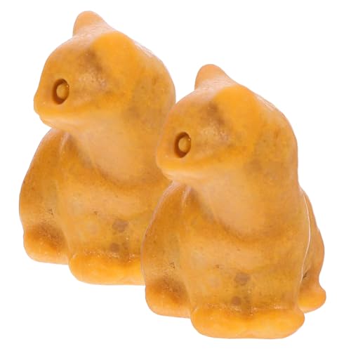 Alipis 2 Stück Katzenfiguren Dekoration Kätzchen Katzenfiguren Desktop Katzenfiguren Katzenstatue Handgeschnitzte Tierskulptur Mini Katzenstatue Niedliche Edelsteinkatze Mini von Alipis