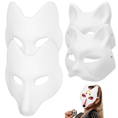 Alipis 2 Stück Weiße Masken Papiermasken Leere Katzenmaske Zum Dekorieren DIY Malerei Maskerade Cosplay Party von Alipis