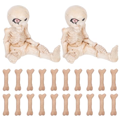 Alipis 22 Stück Halloween-Mini-Skelettfiguren, kleine Skelettknochen, realistische Spielzeugfiguren in Totenkopfform zum Basteln, Spukhaus-Dekorationen, Partyzubehör Alipis 22 Stück Halloween-Mini-Skelettfiguren, kleine Skelettknochen, realistische Spielzeugfiguren in Totenkopfform zum Basteln, Spukhaus-Dekorationen, Partyzubehör von Alipis