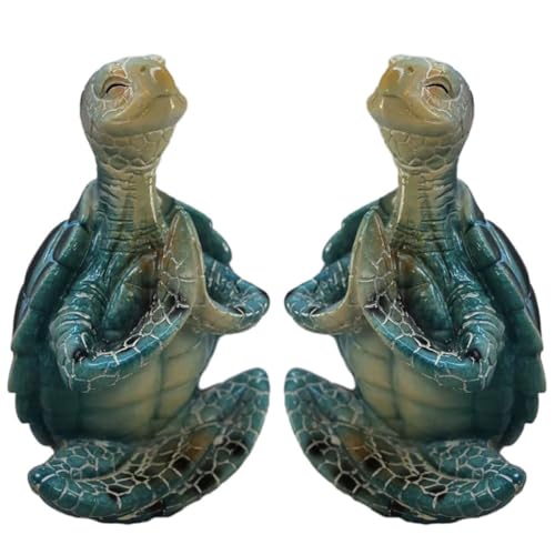 Alipis 2St Schildkrötenstatuen-Ornamente Gecko Zen-Garten-Set solare gartenornamente Schildkröte Plüsch hühner Cute Decor Teichschildkröte Dekoration Schildkröte Harzverzierung von Alipis