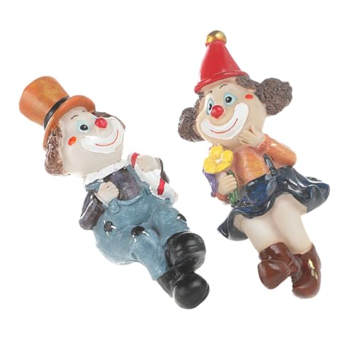 Alipis 2st Clown-einrichtungsgegenstände Hausdekoration Gartenverzierung Dekorativer Clown Clown-Miniatur Clown- Schreibtischaufsatz Clownfigur Clown-Modell Clown-Ornamente Harz von Alipis