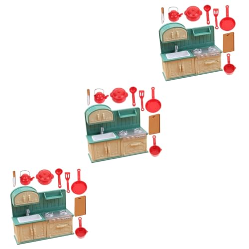 Alipis 3 Sätze Pfannenwender-Modell Küchengeräte Spielzeug Modelle Küchenutensilien Puppenhaus-kochgeschirr Mikro-landschaftsdekoration Kleines Hauszubehör Kind Möbel Plastik Mini von Alipis