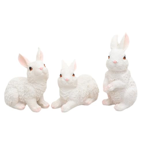 Alipis 3St Kaninchen dekorative Ornamente Ratte Hase Plüsch hasenfiguren Easter Bunny Häschen-Statue Hasen Dekorationen Kaninchen- Hasen-Ornamente Kaninchenverzierung Harz von Alipis