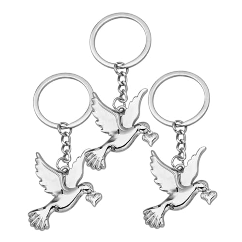 Alipis 3St Schlüsselanhänger gesteckt schlusselanhanger Gans Schlüsselverzierung mit Taubenanhänger Mini-Perlen Taschendekoration Schlüssel hängende Stütze Zinklegierung Silver von Alipis