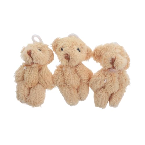 Alipis 3St Teddybär Stofftier Plüsch Bär Schlüsselanhänger kleine weiche Bärenpuppe Plüsch Kleiner Bär Puppenhaus Dekoration DIY-Basteldekoration Bärendekor Kleiner Plüschbär Khaki von Alipis