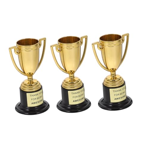 Alipis 3St kleine Trophäe partygeschenke Partyspielzeug Trophäe vergeben Daumen hoch Trophäe Trophäen für Kinder Kindergarten-Trophäenbasis Golf-Trophäen Plastik Golden Wiederverwendbar von Alipis