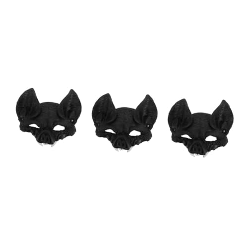 Alipis 3st Horror-maske Halloween-fledermaus-kostüm Gruselige Halloween-masken Vampir-maskerade-maske Fledermaus-gesichtsmaske Halloween-horrormaske Karnevalspartymaske Black Plastik von Alipis