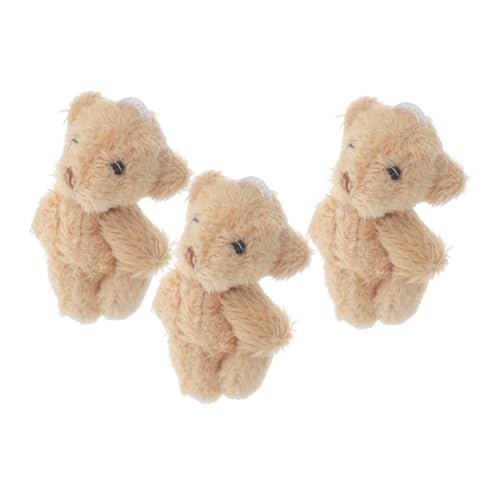 Alipis 3st Teddybär Stofftier Bär Schlüsselanhänger Rennwagen-partydekorationen Zubehör Puppenhaus-tapete Miniaturlichter Weihnachtsminifiguren Kleine Bären Mini-kuscheltiere Plüsch Khaki von Alipis