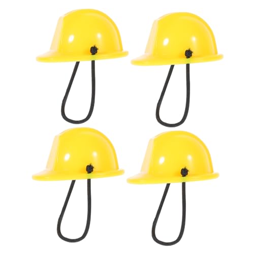 Alipis 4 Stück Helm wackelndes Auto Spielzeugauto Puppenkleidung Huteinlagen Hut-Sweat-Liner puppenzubehör doll Accessories Safety Cap Puppenhut Mini-Sicherheitshut- Abs Yellow von Alipis