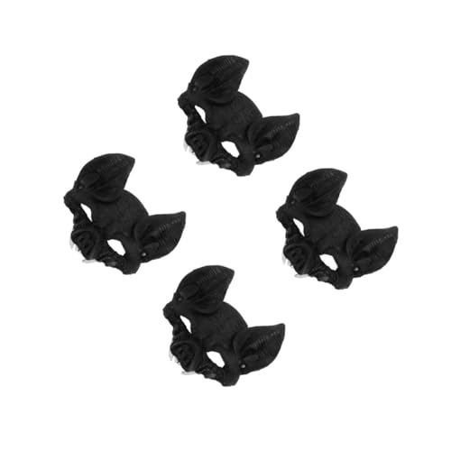 Alipis 4 Stück Horror- Vampirmaske Maskenball Masken für Mottopartys Tiermaske Monstermaske 3D-Fledermausmasken Dämonenmaske Halloween-Partymaske gruselige Plastik Black von Alipis