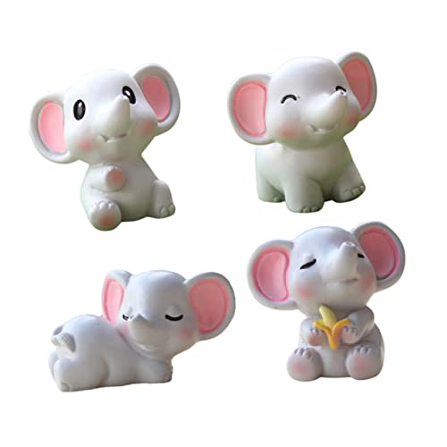 Alipis 4 Stück Kleine Elefanten-schmuckstücke Tierskulptur Mini-Elefanten-Modell Coole Gadgets Elefantenspielzeug Klein Miniatur-elefantenfigur Elefantendekor Kleiner Elefant Harz Grey von Alipis