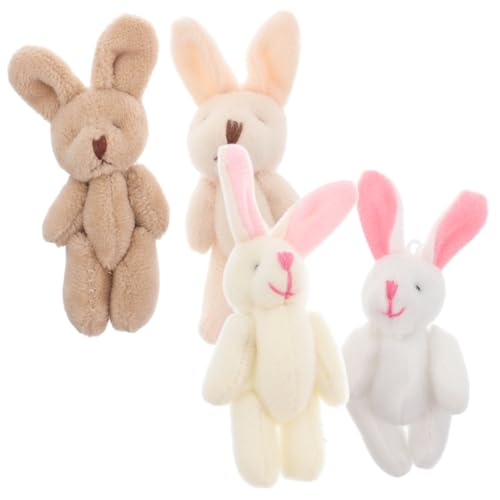 Alipis 4 Stück Plüschtier süße Weiches Schlüsselanhänger Kaninchen Stofftier Hase Mini-Häschen- Hasenornament DIY liefert kurzer Plüsch von Alipis