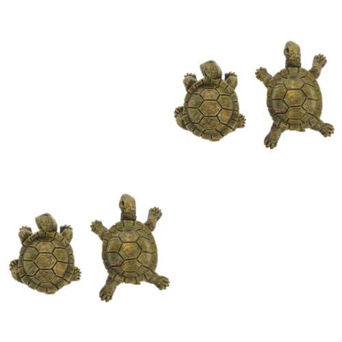 Alipis 4 Stück Schildkröte lebensechte Tierfiguren Meerestierfiguren Feengarten-Ornament lebensechtes Simulationstiermodell gefälschtes Meerestiermodell Tierfiguren Harz Dark Green von Alipis