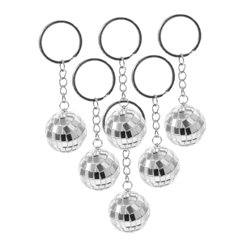 Alipis 6st Disco-kugel-schlüsselanhänger Bausatz Disco-becher Disco-lichter Kleine Perlen Schlüsselband Schwebender Schlüsselanhänger Disco-kette Ballonbogen-kit Rave Silver Zinklegierung von Alipis