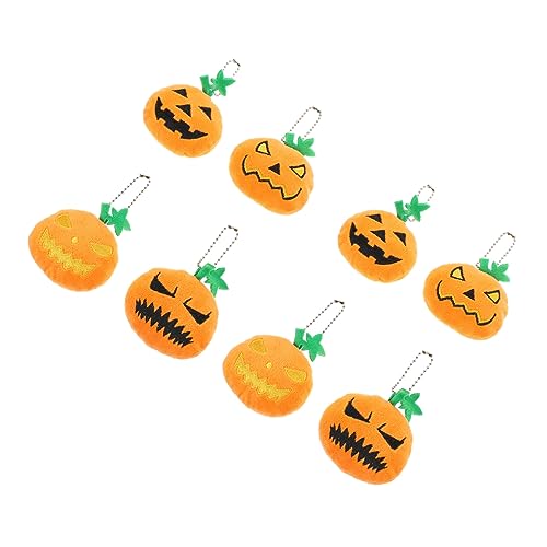 Alipis 8st Kürbis Dekorativer Anhänger Halloween-accessoires Kürbis-schlüsselanhänger-dekor Plüsch Schlüsselanhänger Zarter Schlüsselanhänger Halloween-dekorationen Reize Flanell Orange von Alipis