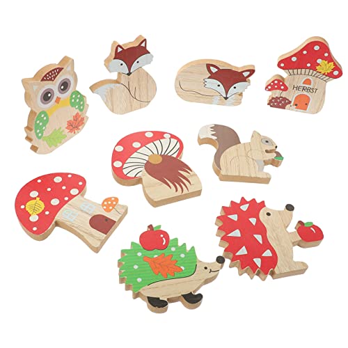 Alipis 9St tierische Holzschnitzereien Home Cartoon Tiere Cartoon-Tiere basteln Kinderspielzeug bürodeko Office Decoration bastelzeug Tierspielzeug aus Holz Tischdekoration aus Holz von Alipis