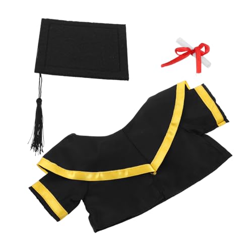 Alipis Abschlussbär-outfit Plüschbär-tiermütze Puppenkleidung Für Jungen Abschlussbär Plüsch Plüschtier-abschlussoutfit Puppenkleidung Tragen Abschluss Stofftiere Black Papier von Alipis