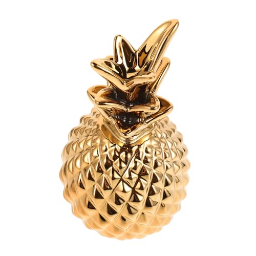 Alipis Ananastablett Aus Keramik Ananasteller Schmuckaufbewahrungsplatte Schmuck-Organizer Aus Keramik Speicherplatte Schmucktablett Schmuckplatte Kleine Schmuckschale Ananas- Golden von Alipis