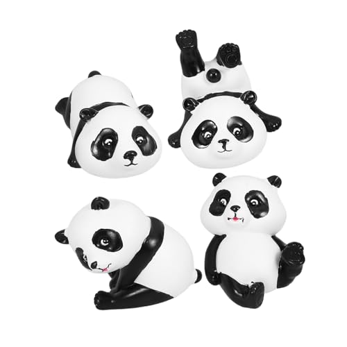 Alipis Beruhigendes Panda-Spielzeug 4 Stück Kunstharz Panda-Ornamente Einzigartige Designs Schreibtisch- Für Jungen Mädchen Und Erwachsene von Alipis