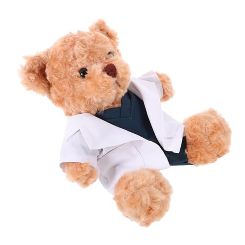 Alipis Doktor-Bär-Puppe Weicher Plüschbär kinderarzt Plüschbär Dekoration Plüschbär Bärenpuppe gefüllte Puppendekoration Plüschweste Bär tragen PP Baumwolle Light Brown von Alipis