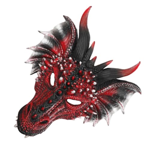 Alipis Drachen-Cosplay-Maske Horror-Drachenmaske Dekorative Maskerade-Party-Maske Drachenförmige Cosplay-Maske Realistische Drachenmaske von Alipis