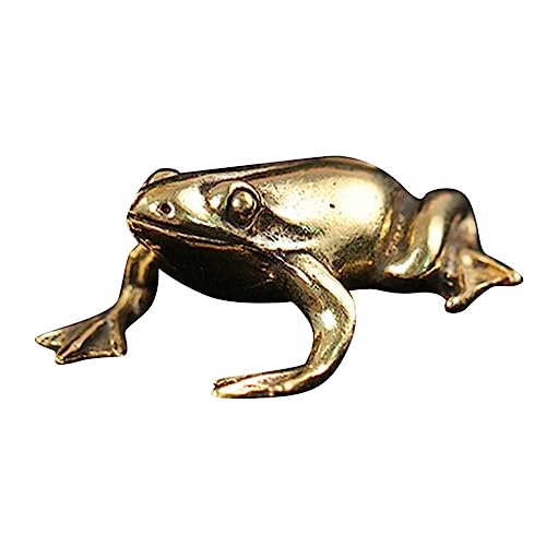 Alipis Frosch-gastgeschenke Feng-Shui-Frosch Vintage Froschskulptur Goldfrosch- Froschstatuen Für Den Garten Statue Der Geldkröte Frosch-Statue Froschtisch Mini-Frosch Golden Messing von Alipis