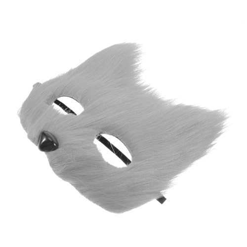 Alipis Fuchs Maske Halloween-Maske Halloweenmaske Festliche Maske Pelzige Masken Kostümzubehör halloween masken Herbstdekorationen Taco-Stirnband Truthahnkostüm verrückte Hüte PVC Grey von Alipis