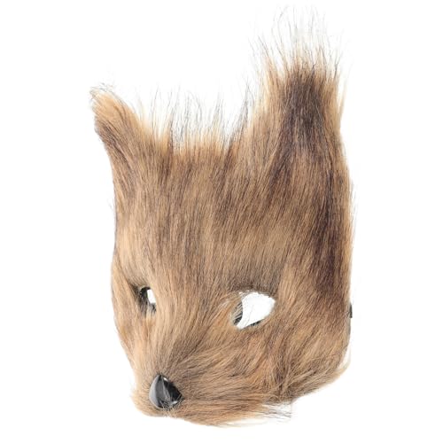 Alipis Fuchs Maske Tier-cosplay-maske Zarte Partymaske Fuchs-kostümzubehör Tiermasken Für Erwachsene Tiergesichtsmaske Halloween-cartoon-maske Tierfuchsmaske Partyzubehör Haar Light Brown von Alipis