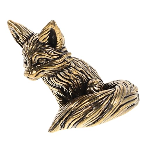 Alipis Fuchs-Ornament Tierfigur Aus Messing Vintage Fuchs Figur Realistische Tierfiguren Fuchsfiguren Wohnkultur Fuchsstatue Aus Metall Kleines Fuchshandwerk DIY Fuchsstatue Golden Kupfer von Alipis